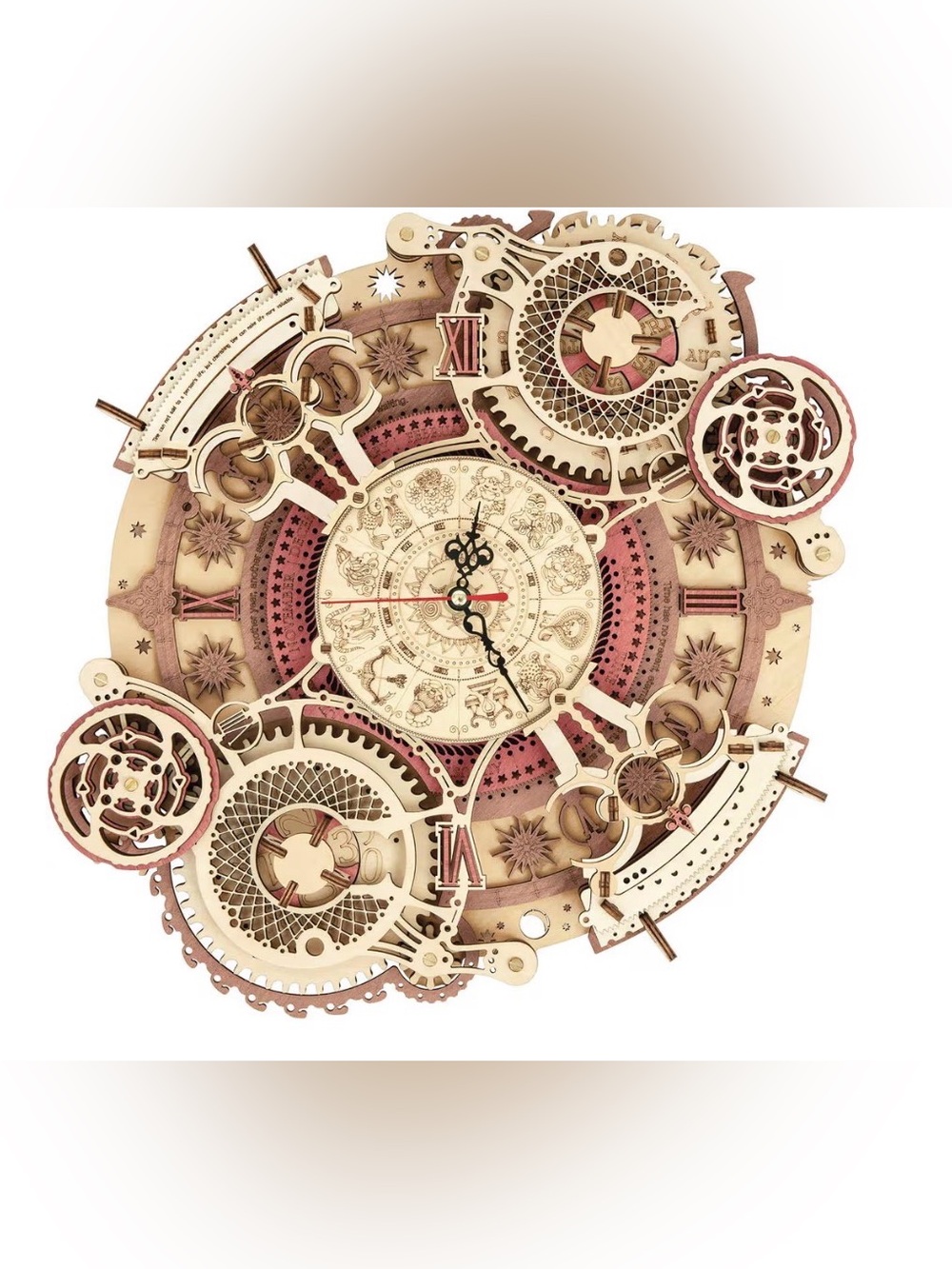 ROKR 3D Wooden Puzzle Clock Model 12"– DIY 168 PCS Mechanical Model Kit 070